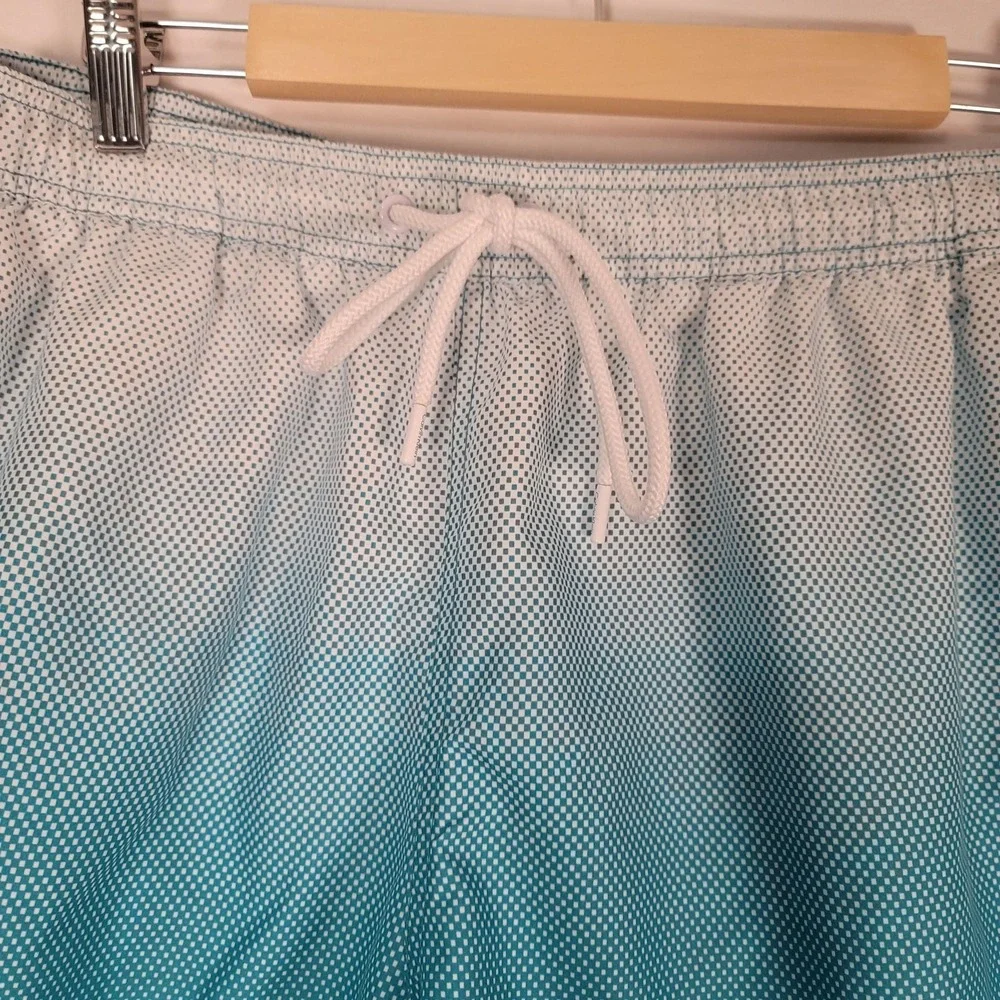 Calvin Klein Swim Trunks Mens Large Blue White Ombre Dot Swim Shorts Mesh Travel